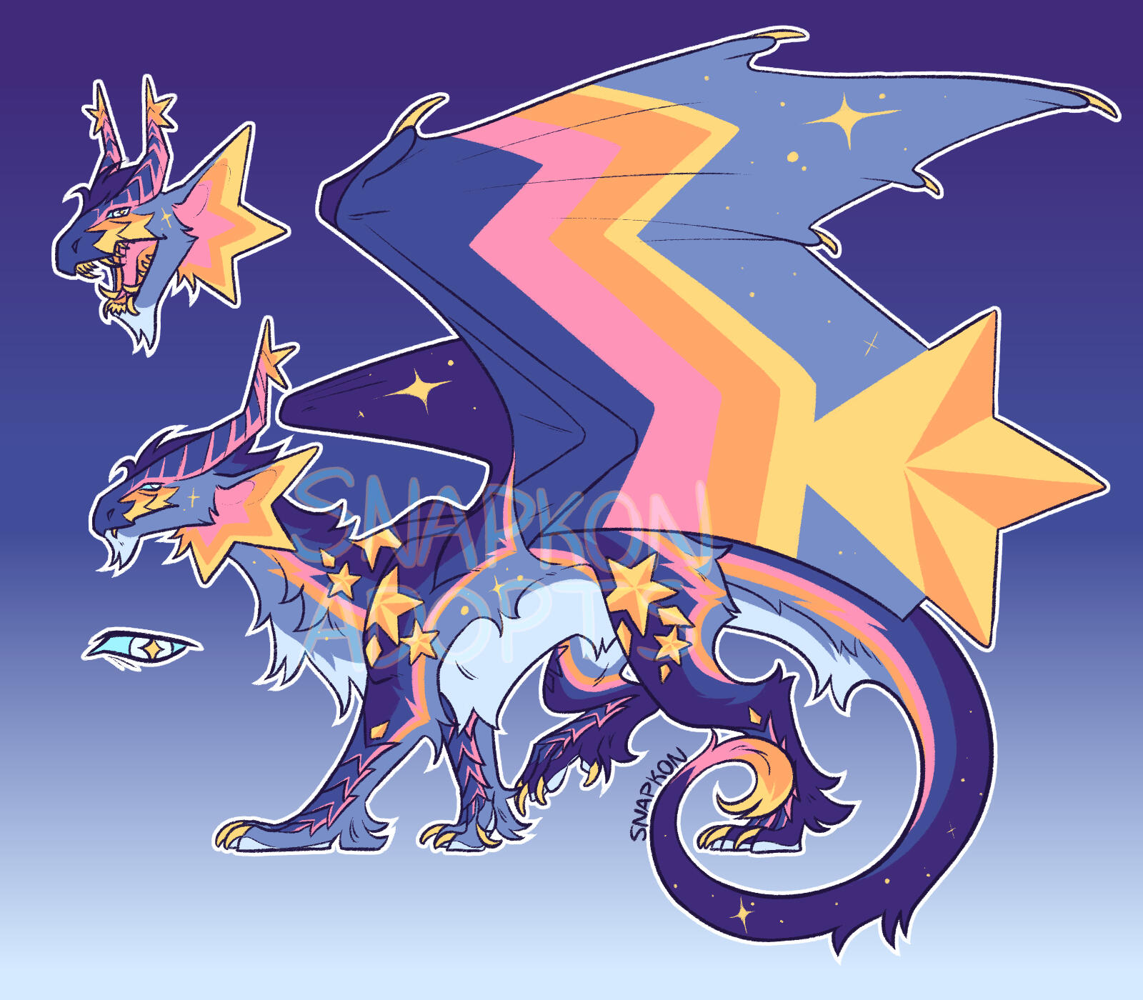 adopt of a furry star themed dragon